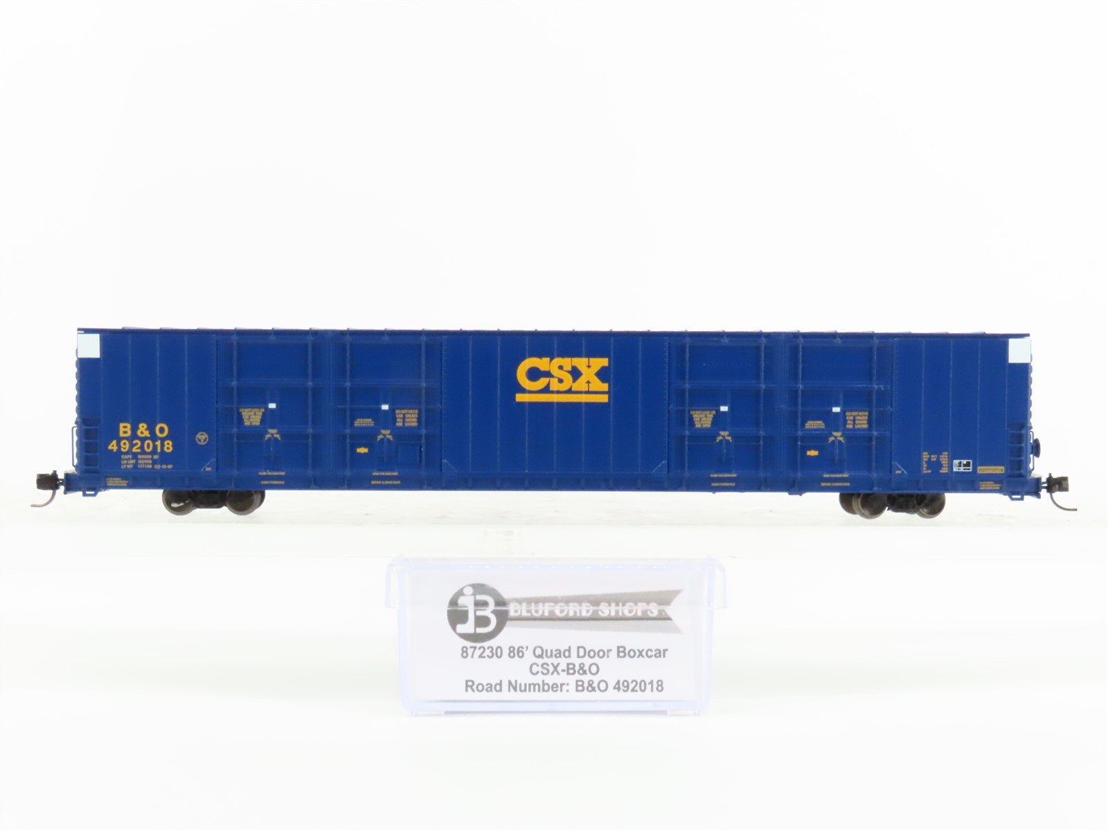N Scale Bluford Shops 87230 CSX B&O 86' Quad Door Box Car 492018