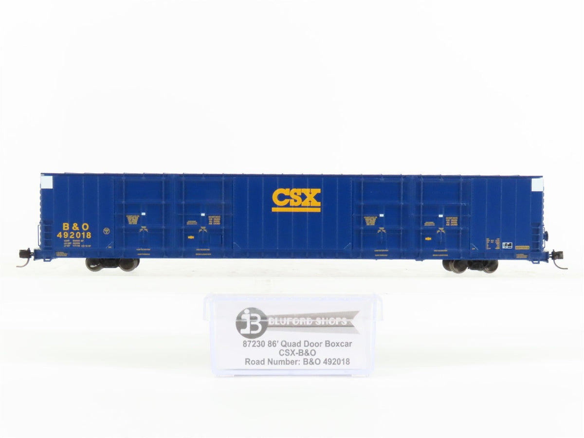 N Scale Bluford Shops 87230 CSX B&amp;O 86&#39; Quad Door Box Car 492018