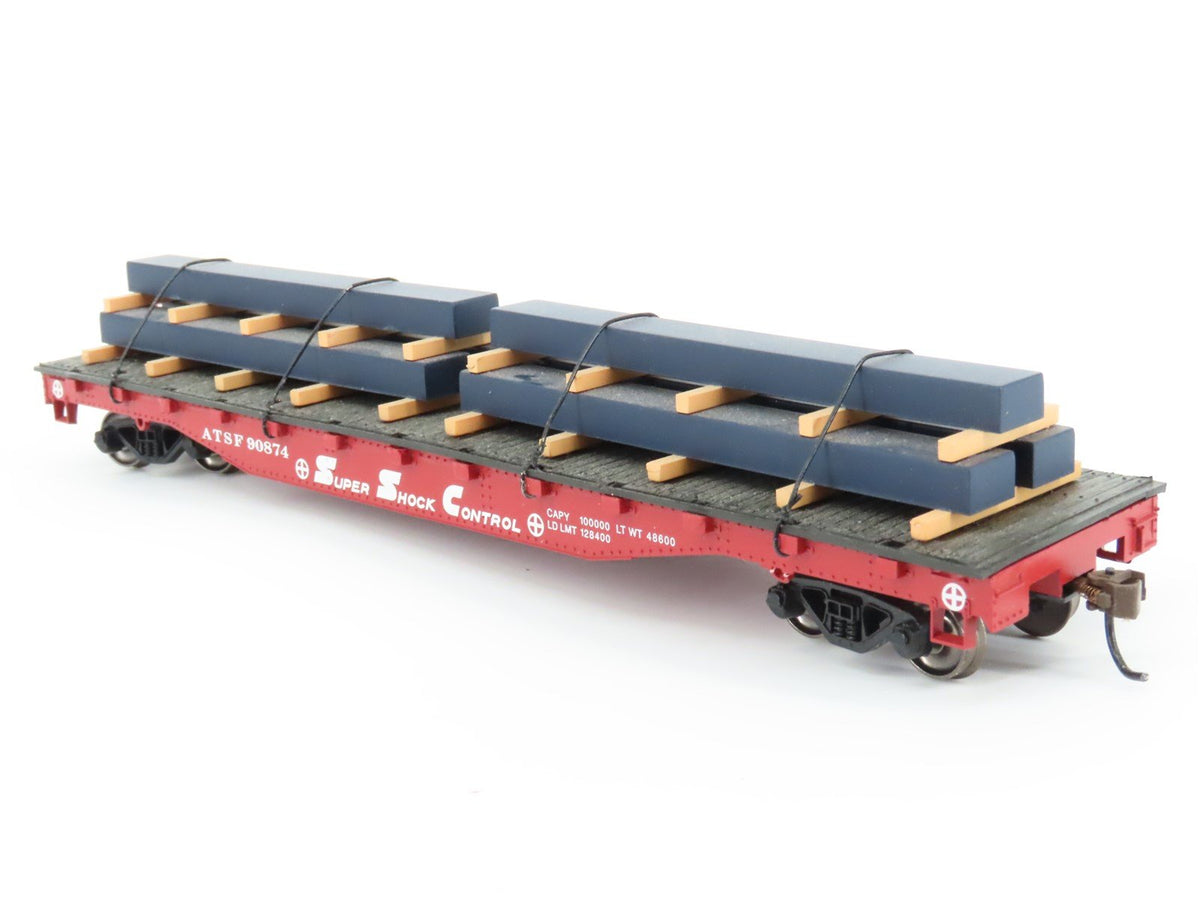 HO Scale Bachmann ATSF Santa Fe Flat Car #90874 w/ Custom Load