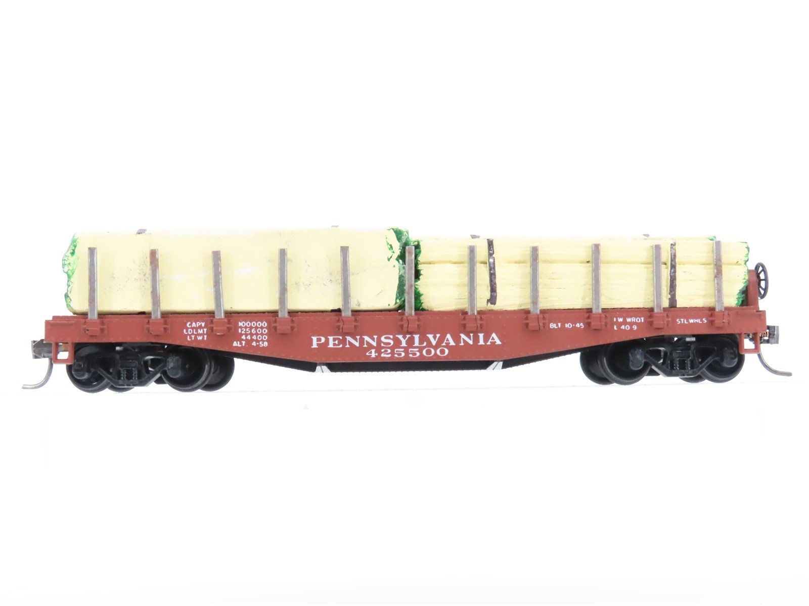 HO Scale Athearn PRR Pennsylvania Flat Car #425500 w/ Custom Lumber Load