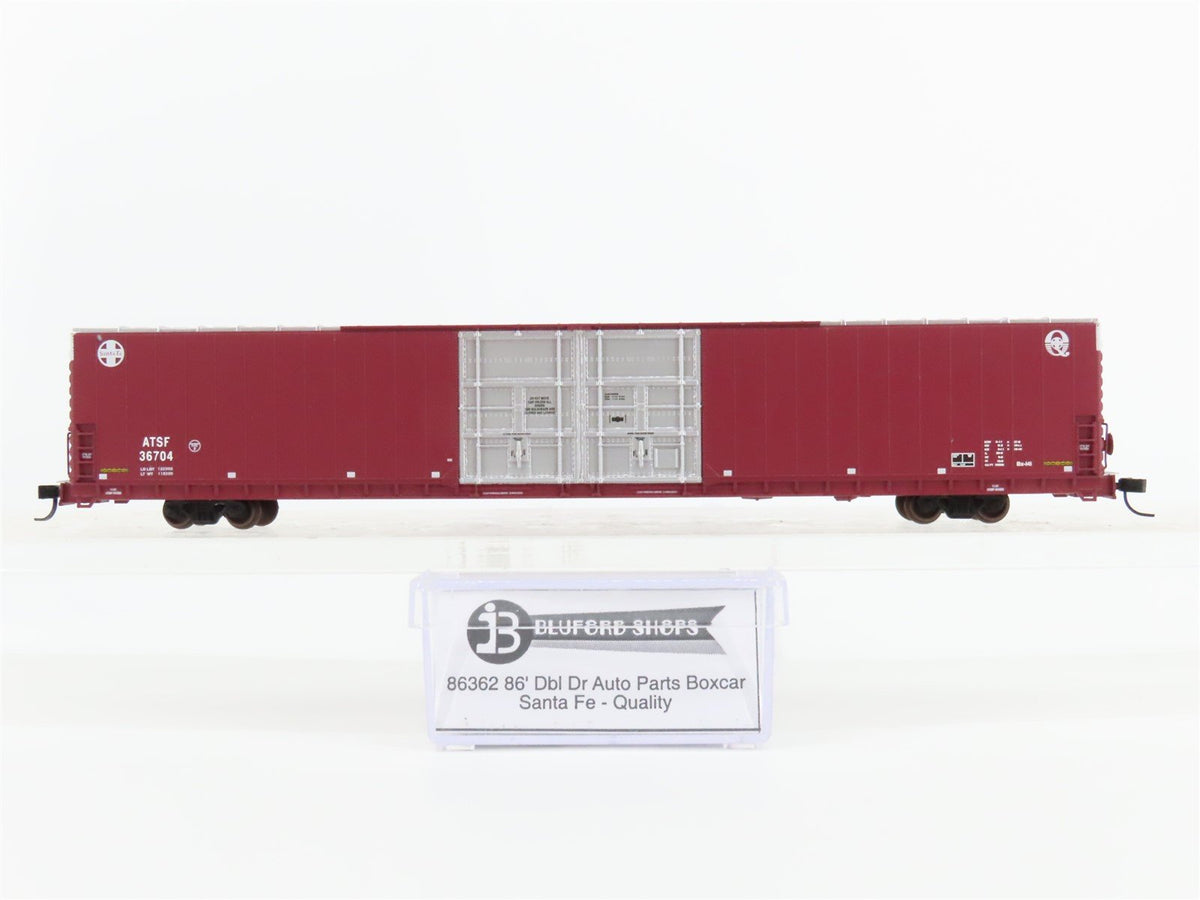 N Bluford Shops 86362 ATSF Santa Fe 86&#39; Double Door Auto Parts Box Car 36704