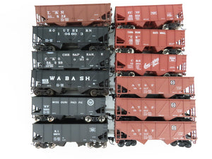 LOT of 12 HO Scale ATSF, MP, RI, WAB, SL-SF, CN, C&S, L&N, SOU, C&O 2-Bay Hopper