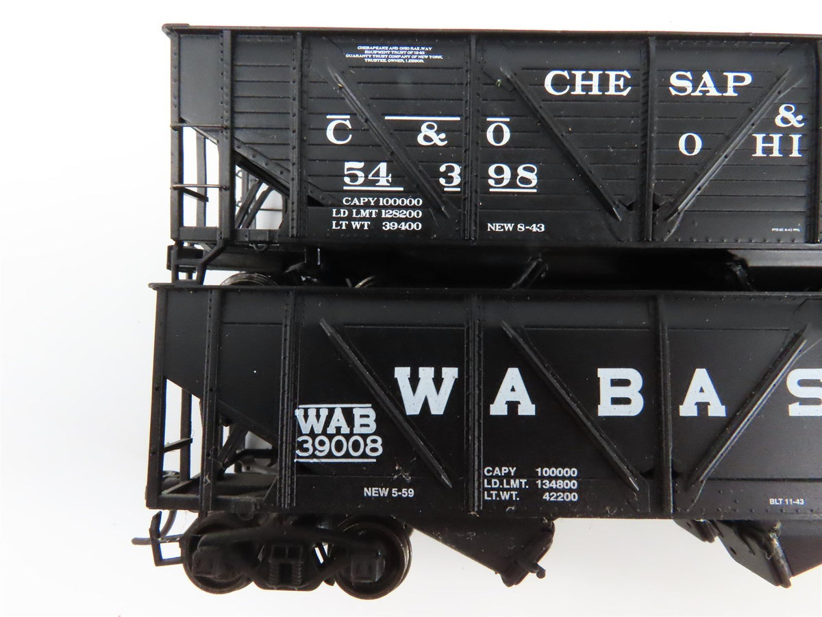 LOT of 12 HO Scale ATSF, MP, RI, WAB, SL-SF, CN, C&amp;S, L&amp;N, SOU, C&amp;O 2-Bay Hopper