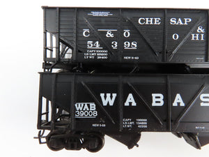 LOT of 12 HO Scale ATSF, MP, RI, WAB, SL-SF, CN, C&S, L&N, SOU, C&O 2-Bay Hopper