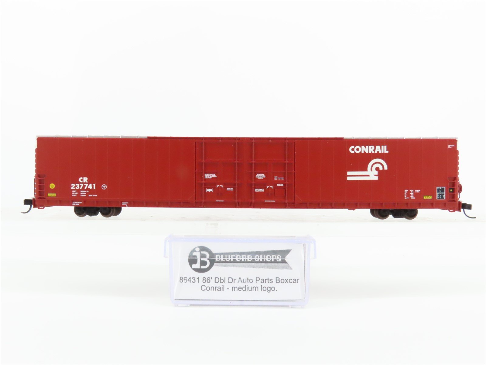 N Scale Bluford Shops 86431 CR Conrail 86' Double Door Auto Parts Box Car 237741