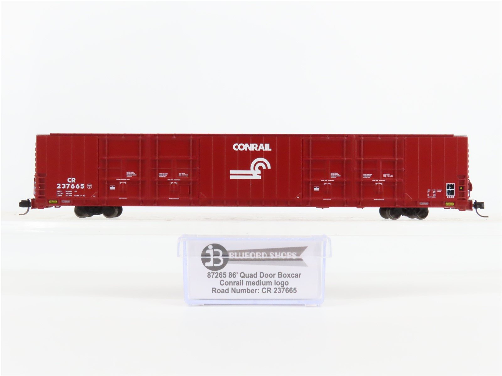 N Scale Bluford Shops 87265 CR Conrail 86' Quad Door Box Car 237665