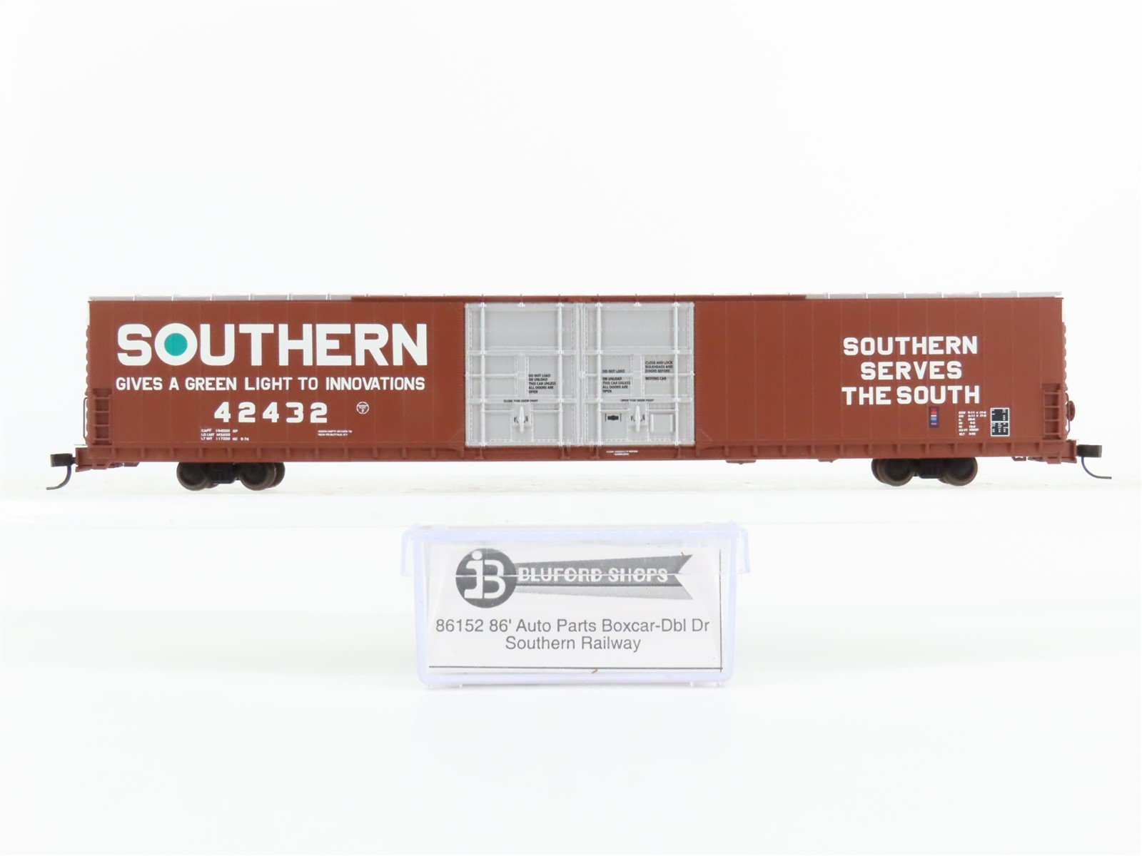 N Scale Bluford Shops 86152 SR Southern Railway 86' Auto Parts Box Car 42432