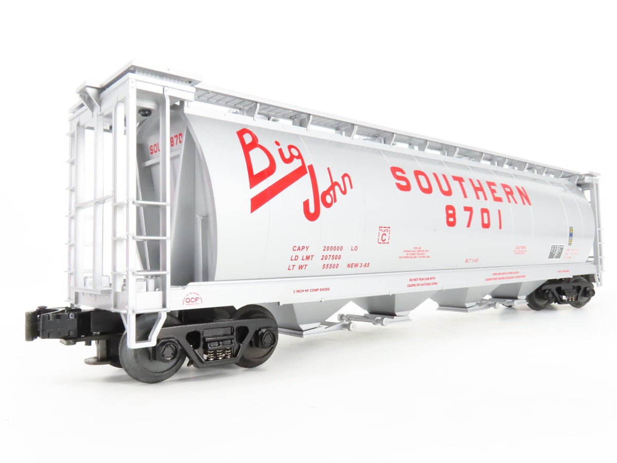 O Gauge 3-Rail MTH 20-97435 SOU Southern 4-Bay Cylindrical Hopper #8701