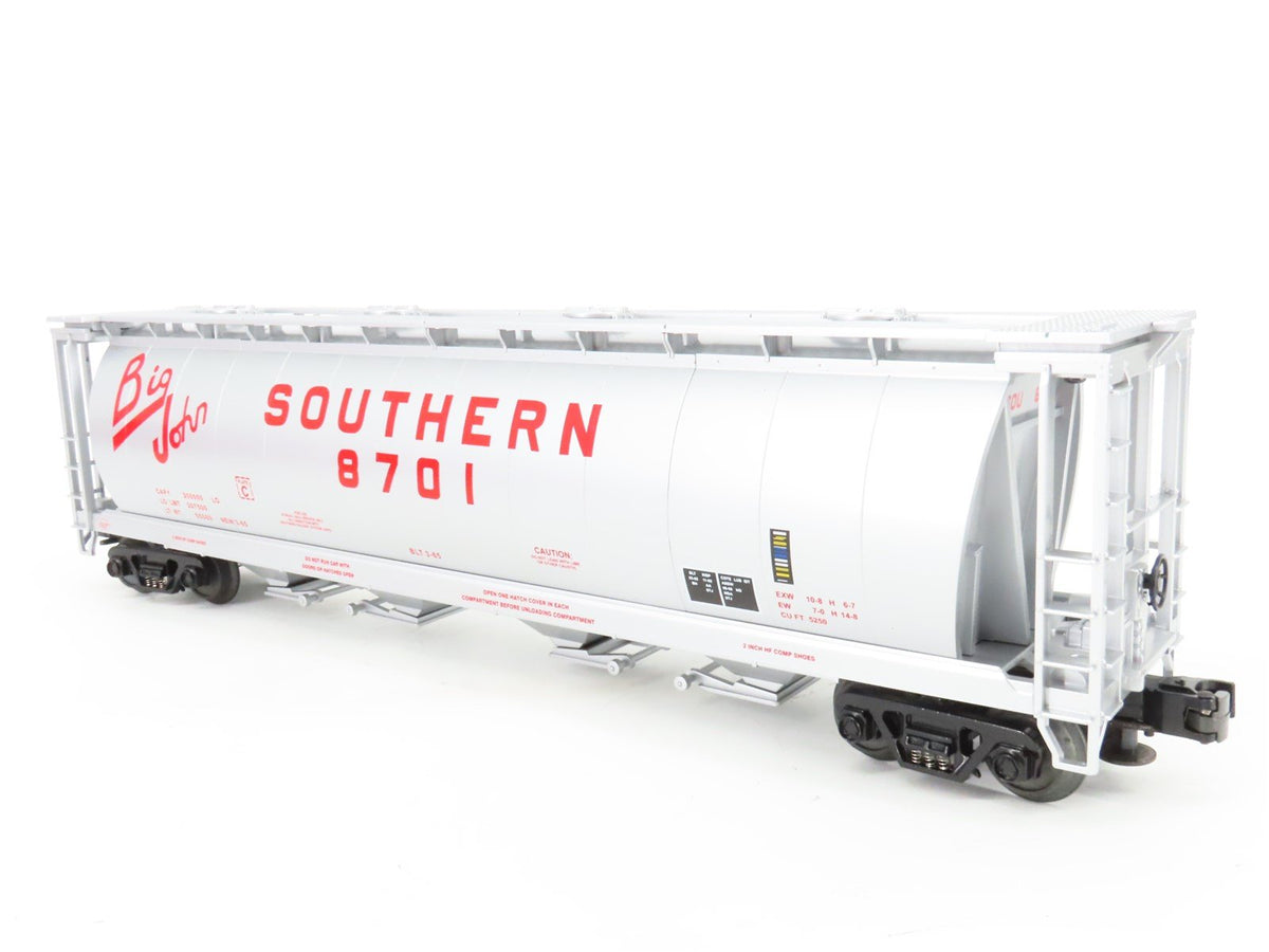 O Gauge 3-Rail MTH 20-97435 SOU Southern 4-Bay Cylindrical Hopper #8701