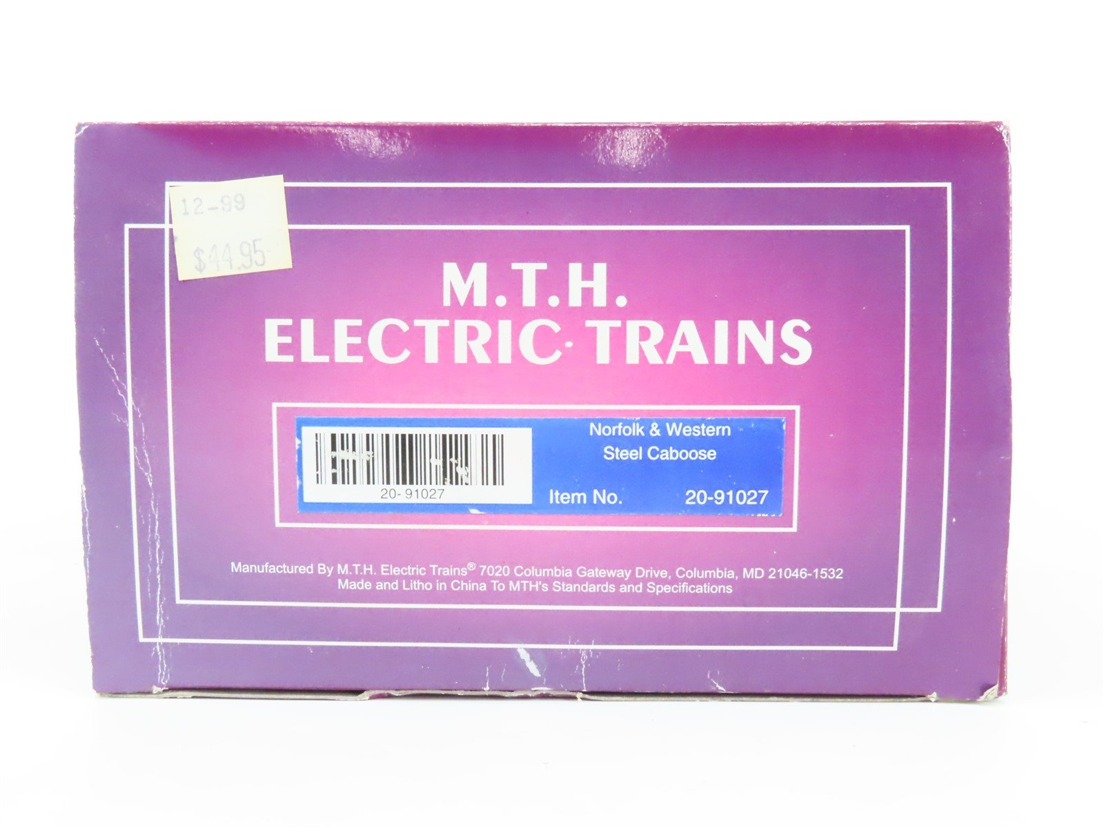 O Gauge 3-Rail MTH 20-91027 N&W Norfolk & Western Offset Cupola Caboose #562720