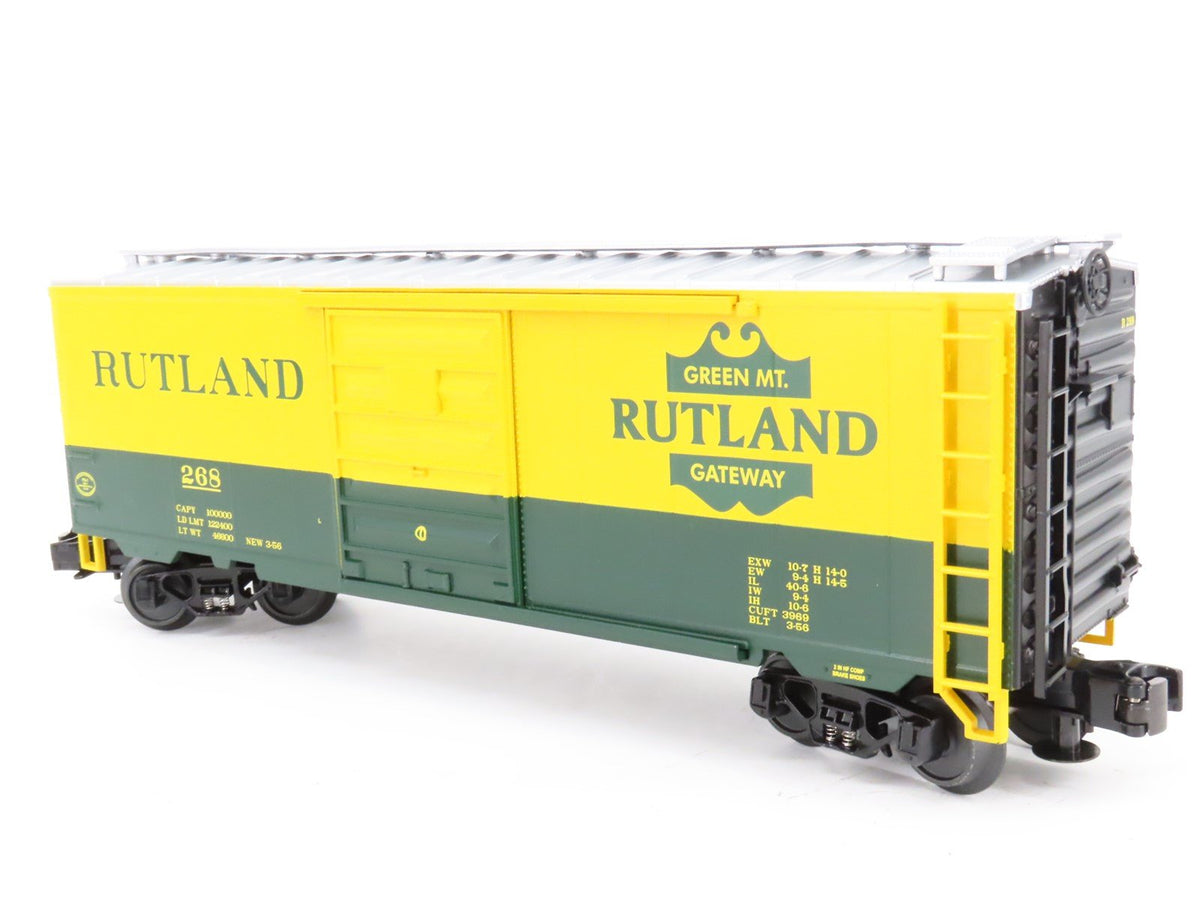 O Gauge 3-Rail MTH 20-93149 RUT Rutland &quot;Green Mt. Gateway&quot; 40&#39; Box Car #268