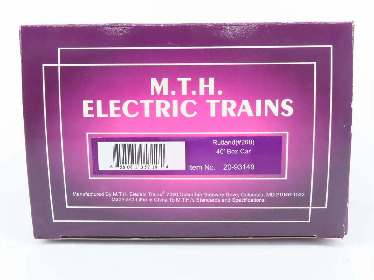 O Gauge 3-Rail MTH 20-93149 RUT Rutland &quot;Green Mt. Gateway&quot; 40&#39; Box Car #268