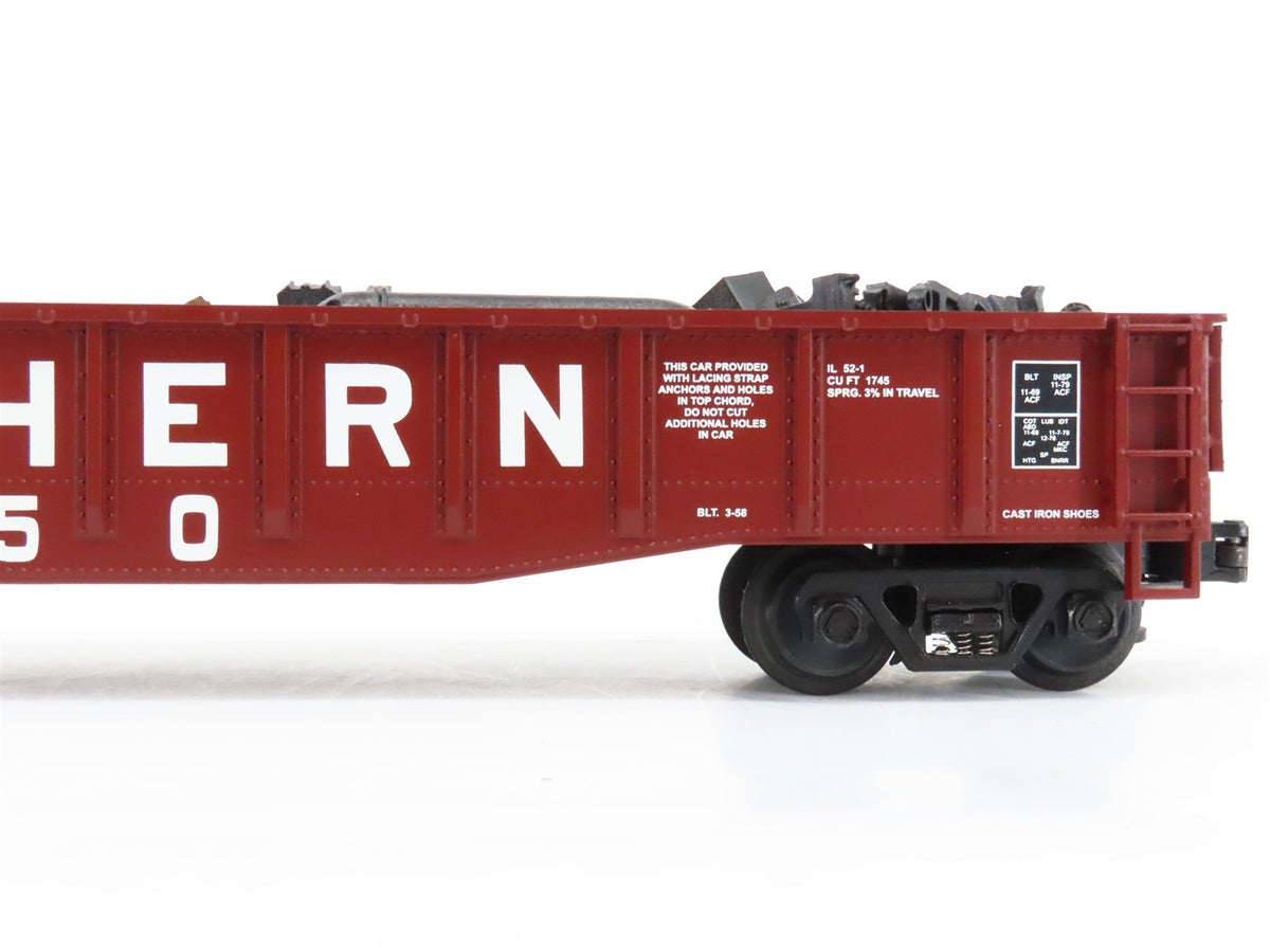 O Gauge 3-Rail MTH 20-98004 SOU Southern 53&#39; Steel Gondola #60750 w/ Junk Load
