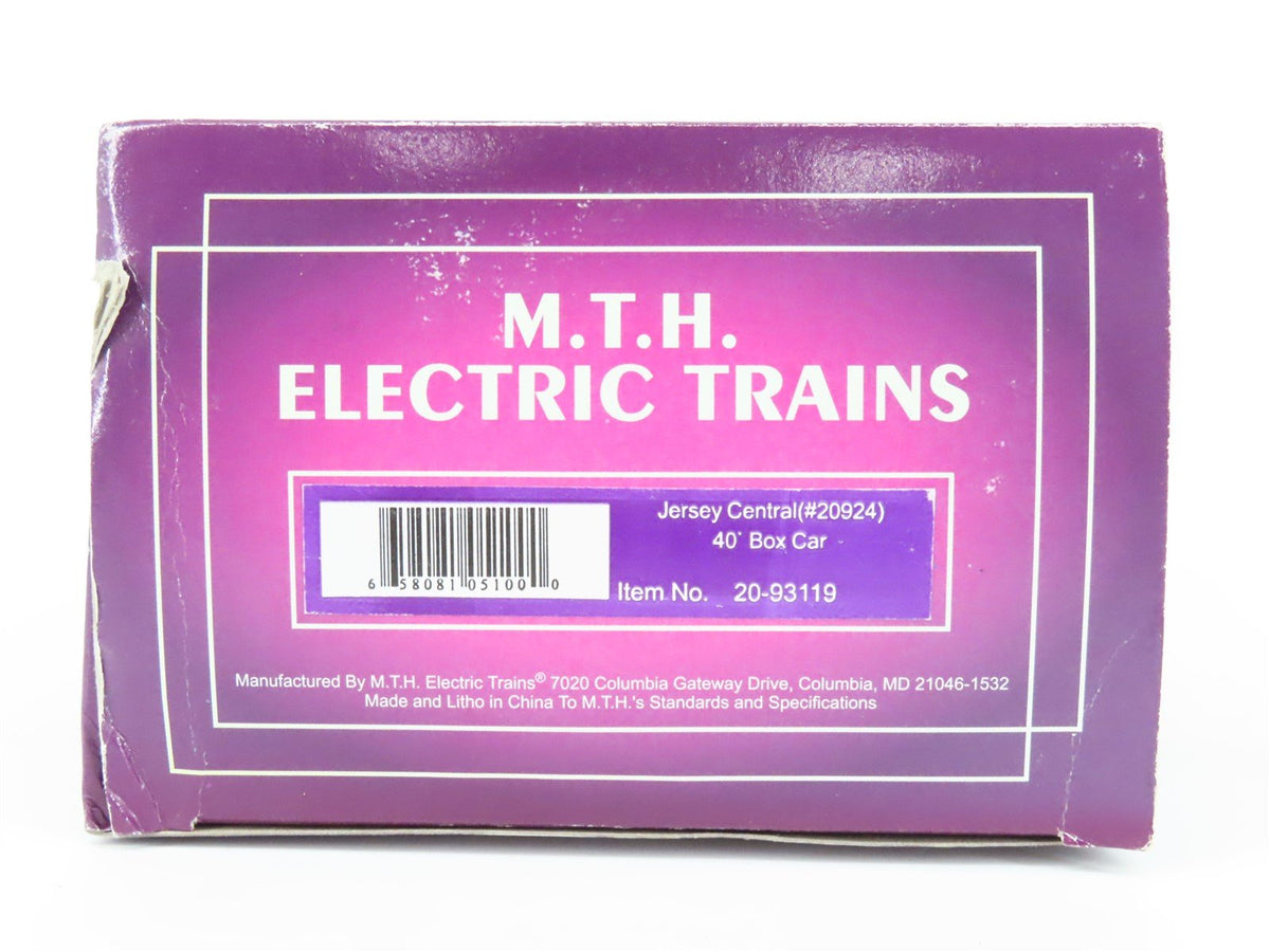 O Gauge 3-Rail MTH 20-93119 CNJ Jersey Central 40&#39; Single Door Box Car #20924