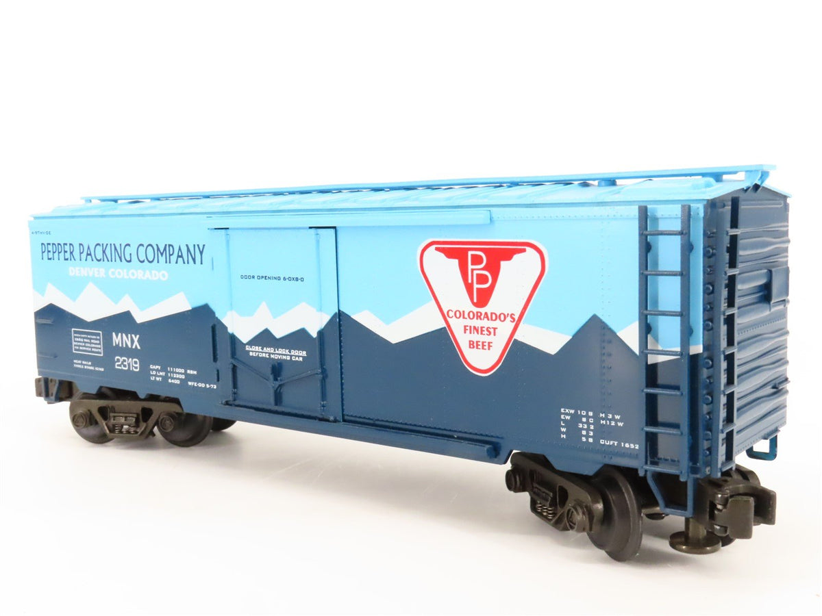 O Gauge 3-Rail MTH MT-9400L MNX Pepper Packing Co. 40&#39; Steel Reefer #2319