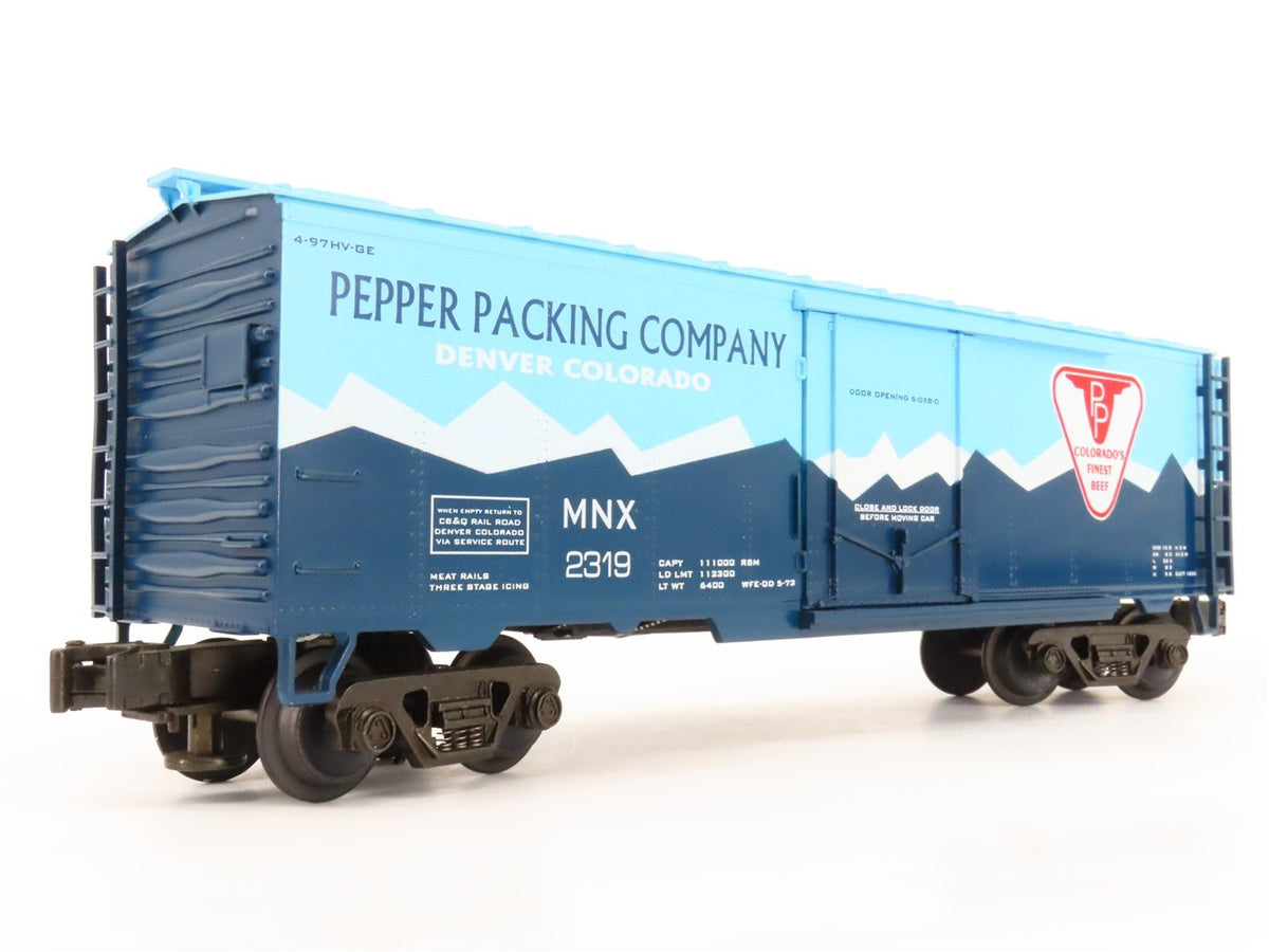 O Gauge 3-Rail MTH MT-9400L MNX Pepper Packing Co. 40&#39; Steel Reefer #2319