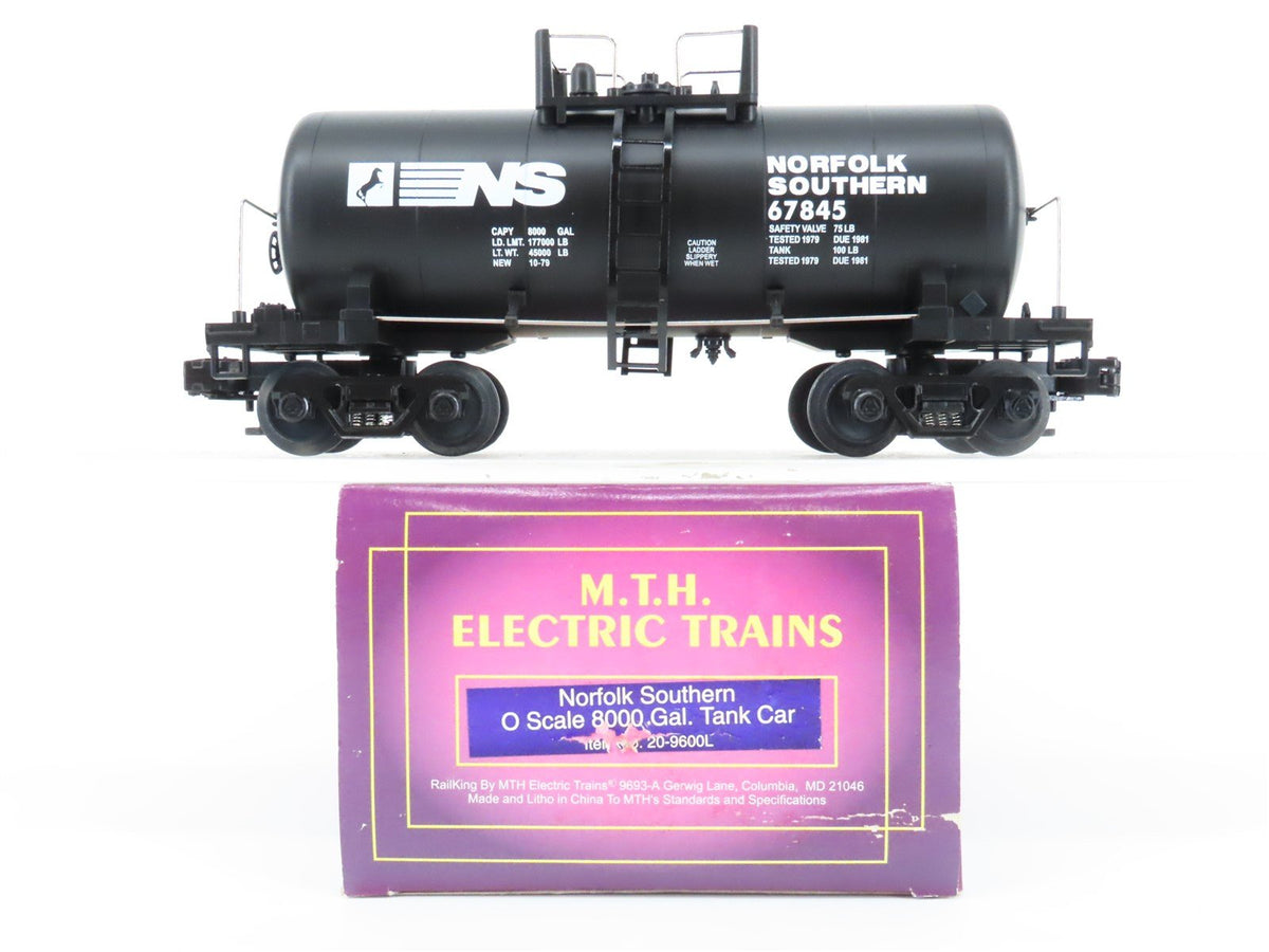 O Gauge 3-Rail MTH 20-9600L NS Norfolk Southern 8,000 Gallon Tank Car #67845