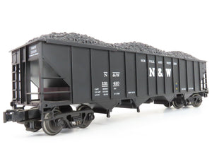 O Gauge 3-Rail MTH 20-97408 N&W Norfolk & Western 4-Bay Hopper #131410 w/ Load