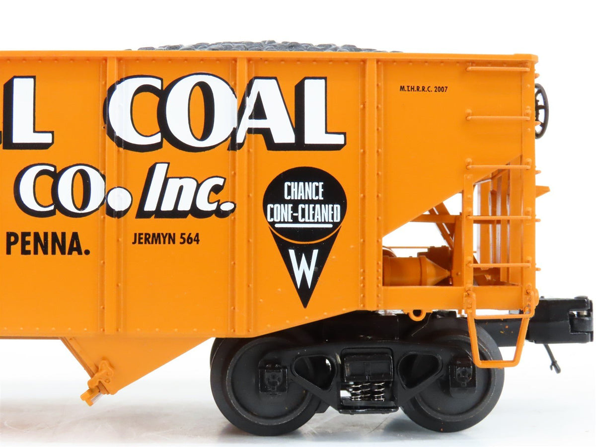 O Gauge 3-Rail MTH 20-97200 WDLX Waddell Coal 2-Bay Fishbelly Hopper #107 w/Load