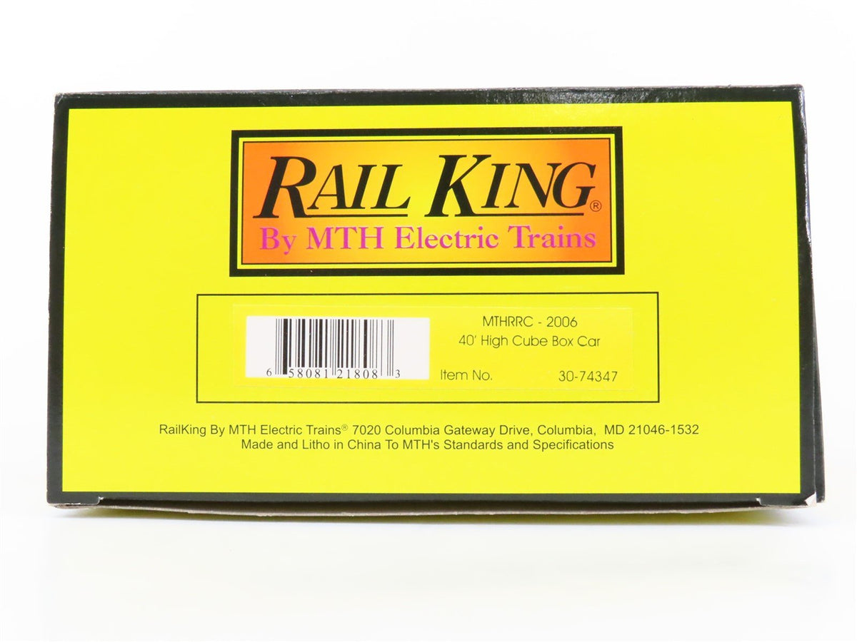 O27 Gauge 3-Rail MTH RailKing 30-74347 MTHRRC 2006 40&#39; Hi-Cube Box Car