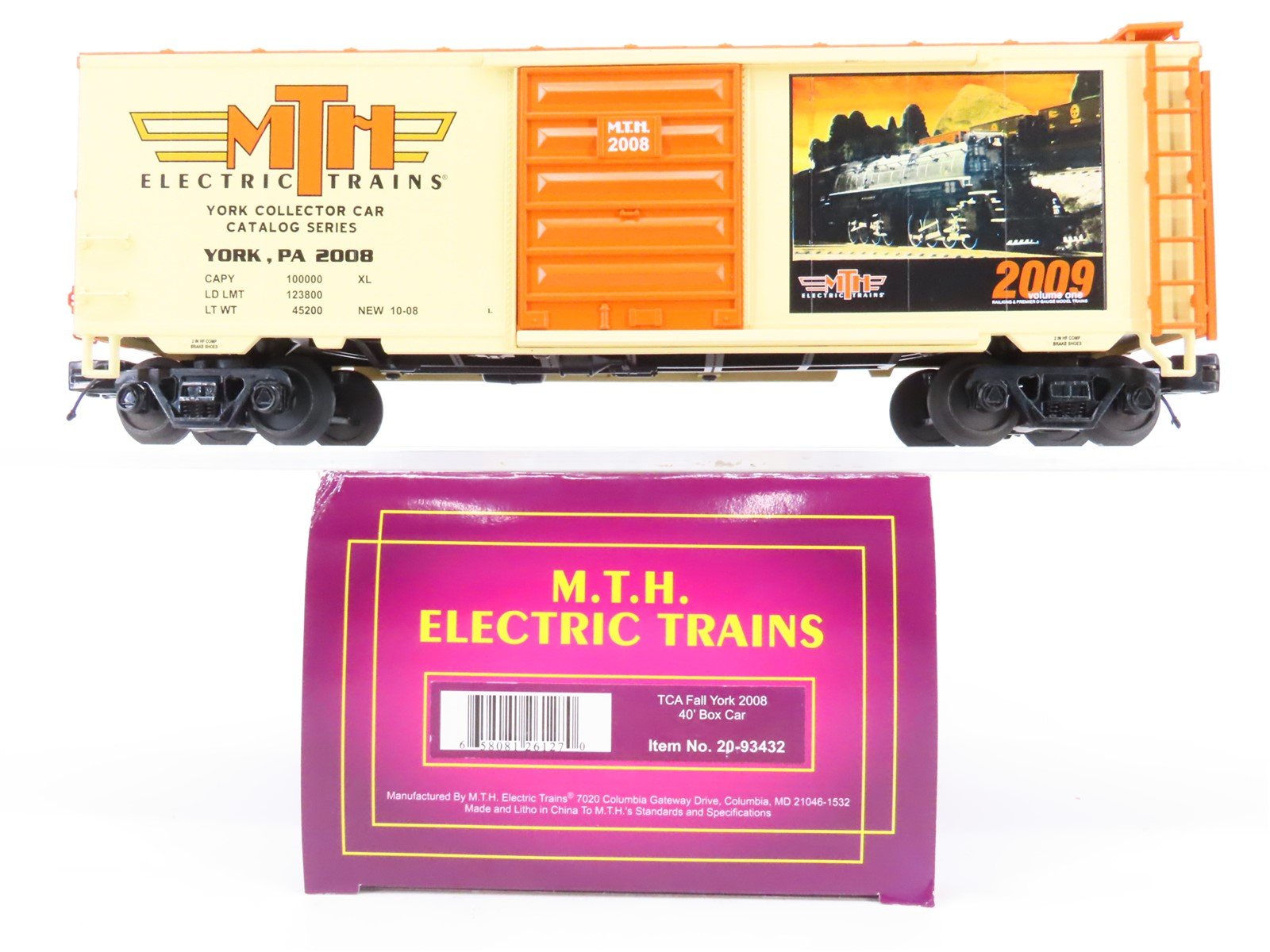 O Gauge 3-Rail MTH 20-93432 TCA Fall York 2008 40' Box Car