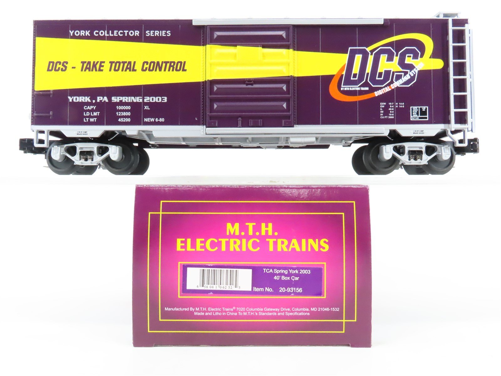 O Gauge 3-Rail MTH 20-93156 TCA Spring York 2003 40' Box Car
