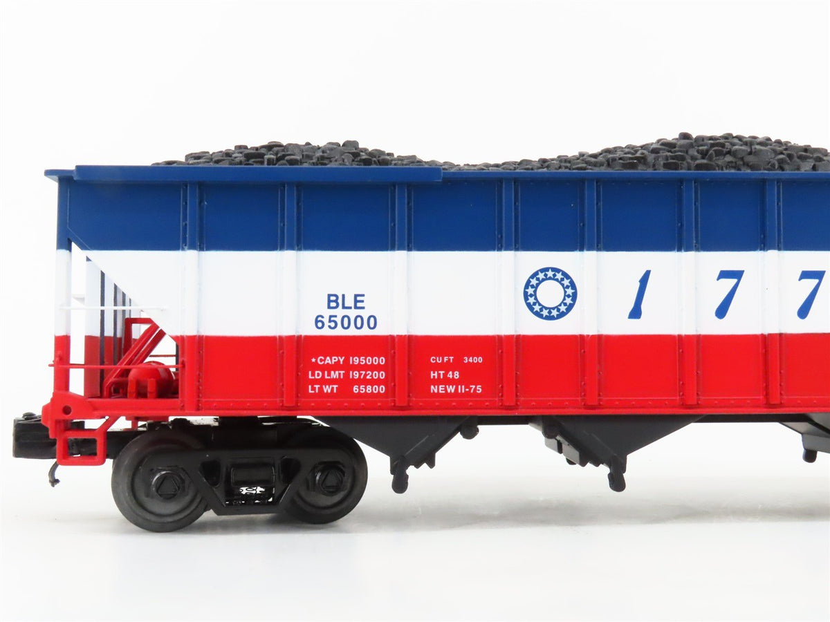 O Gauge 3-Rail MTH 20-97909 B&amp;LE &quot;Bicentennial&quot; 4-Bay Hopper #65000 w/ Load