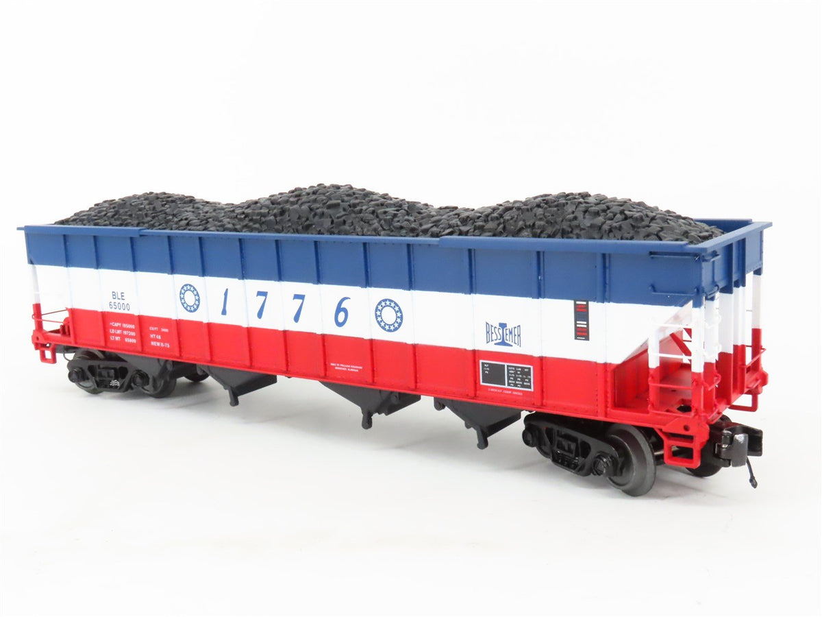 O Gauge 3-Rail MTH 20-97909 B&amp;LE &quot;Bicentennial&quot; 4-Bay Hopper #65000 w/ Load
