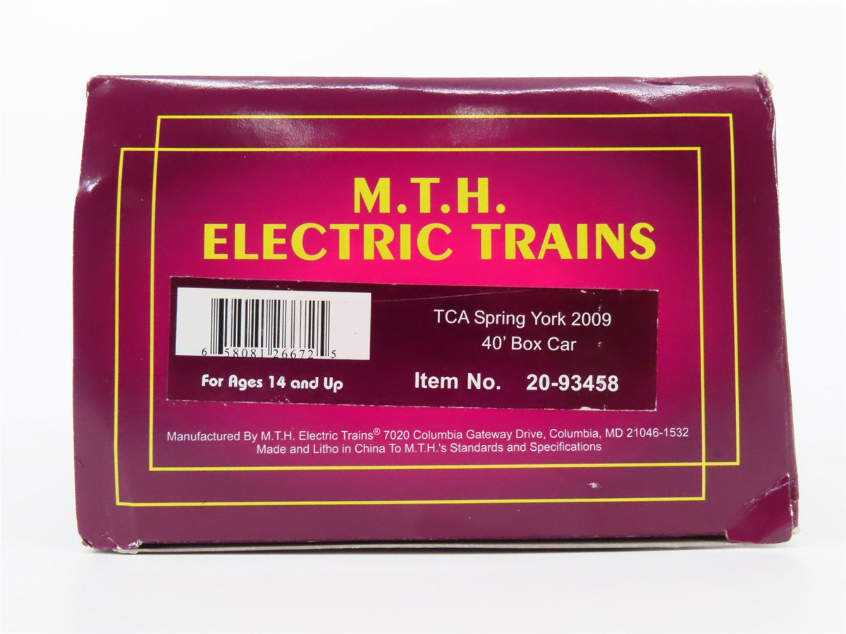 O Gauge 3-Rail MTH 20-93458 TCA Spring York 2009 40&#39; Box Car