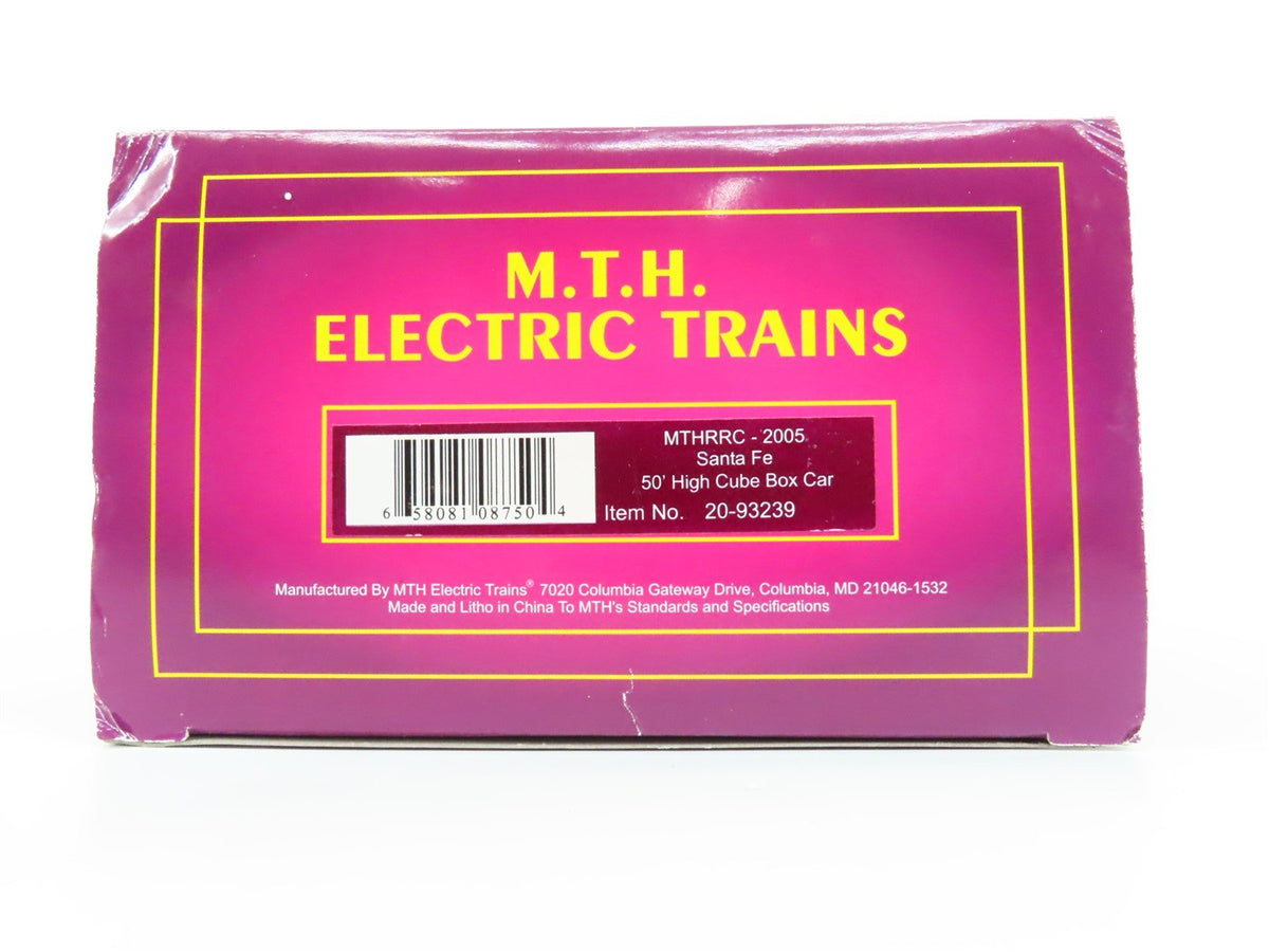 O Gauge 3-Rail MTH 20-93239 ATSF Santa Fe 50&#39; Hi-Cube Plug Door Box Car #45705