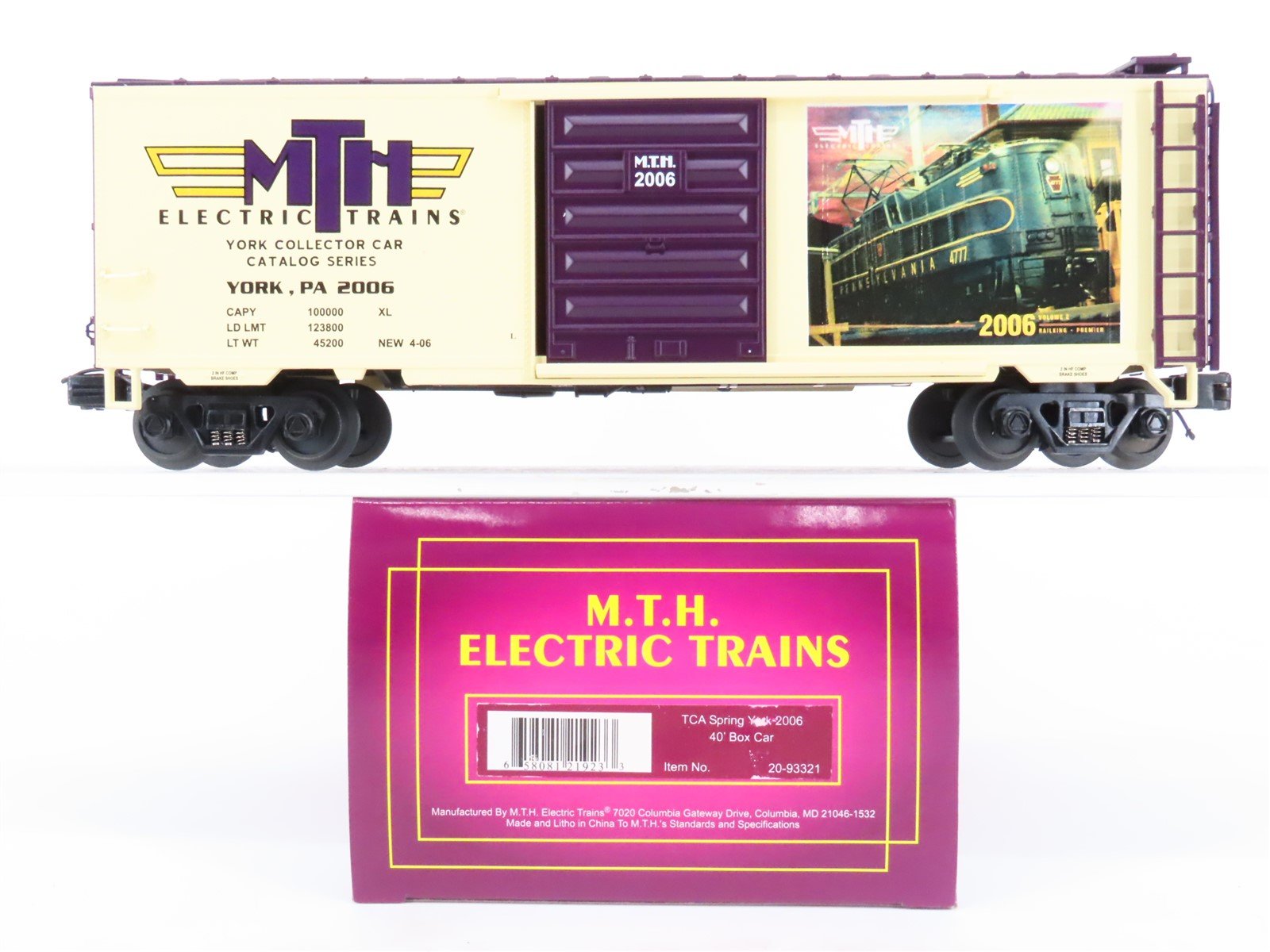 O Gauge 3-Rail MTH 20-93321 TCA Spring York 2006 40' Box Car