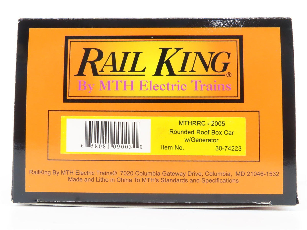 O Gauge 3-Rail MTH RailKing 30-74223 Round Roof Box Car #2005 w/ Generator Load