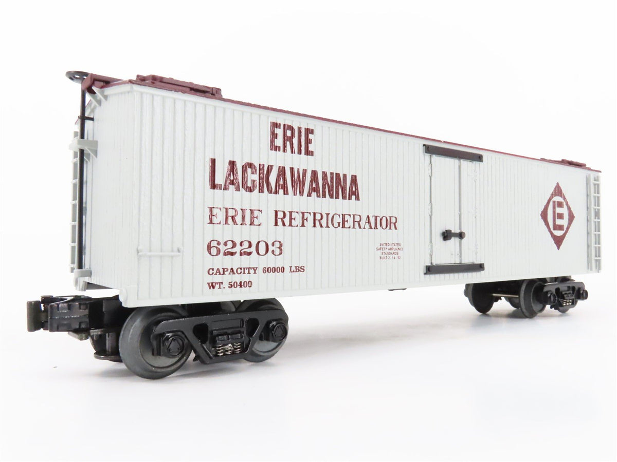 O27 Gauge 3-Rail MTH RailKing 30-8601 EL Erie Lackawanna 40&#39; Reefer #62203
