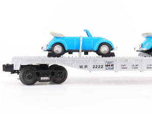 O27 Gauge 3-Rail MTH RailKing 30-8311 WP Western Pacific Flat Car w/ '67 VW's