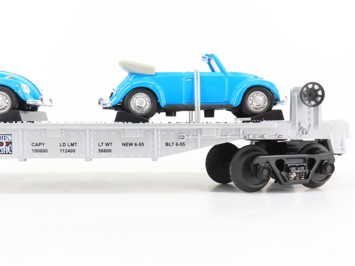 O27 Gauge 3-Rail MTH RailKing 30-8311 WP Western Pacific Flat Car w/ &#39;67 VW&#39;s