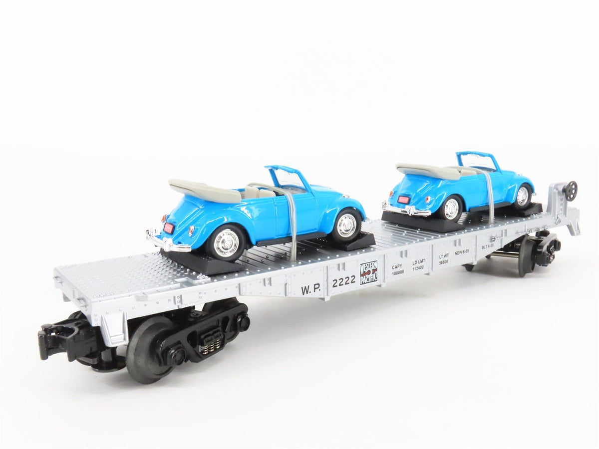O27 Gauge 3-Rail MTH RailKing 30-8311 WP Western Pacific Flat Car w/ &#39;67 VW&#39;s