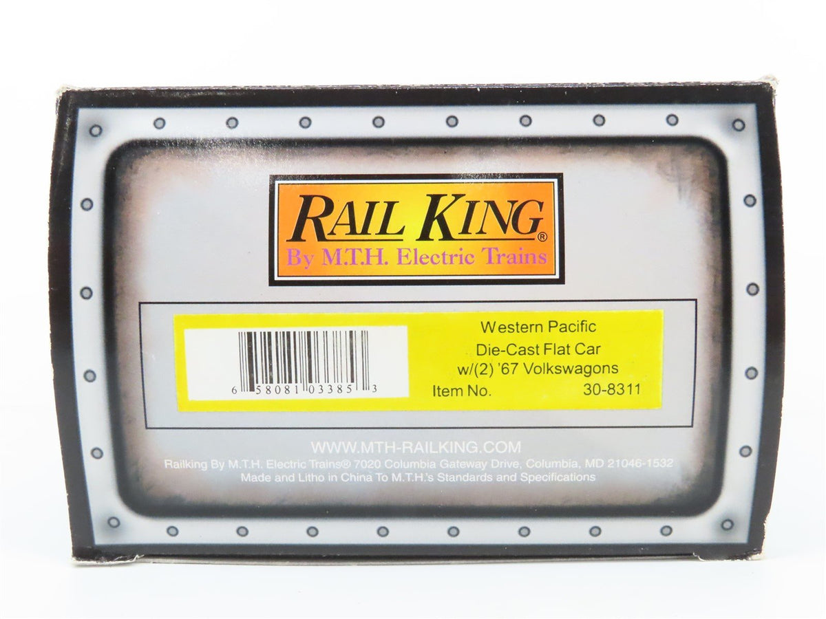 O27 Gauge 3-Rail MTH RailKing 30-8311 WP Western Pacific Flat Car w/ &#39;67 VW&#39;s