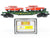 O27 Gauge 3-Rail MTH RailKing 30-8310 RDG Reading Flat Car w/ '57 Chevy Nomads