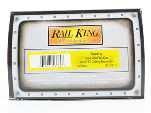 O27 Gauge 3-Rail MTH RailKing 30-8310 RDG Reading Flat Car w/ '57 Chevy Nomads
