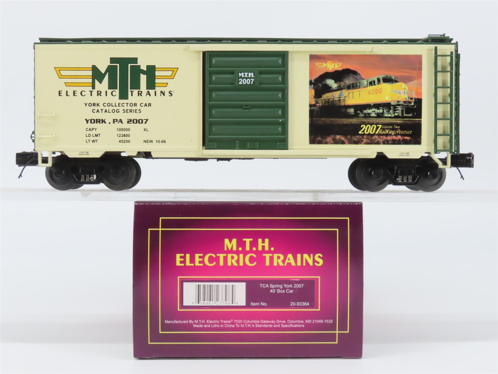 O Gauge 3-Rail MTH 20-93364 TCA Spring York 2007 40' Box Car