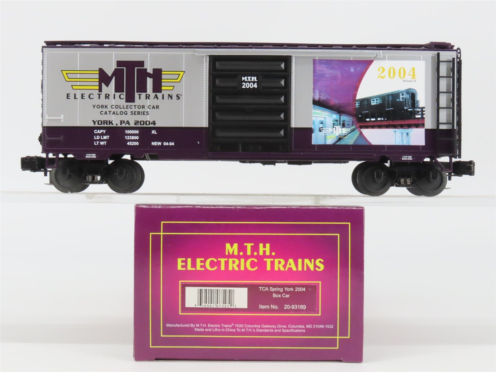 O Gauge 3-Rail MTH 20-93189 TCA Spring York 2004 40' Box Car