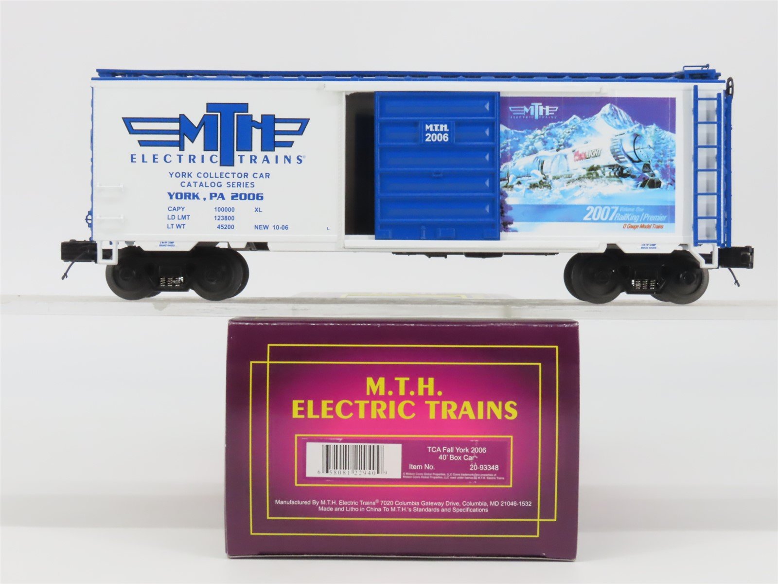 O Gauge 3-Rail MTH 20-93348 TCA Fall York 2006 40' Box Car