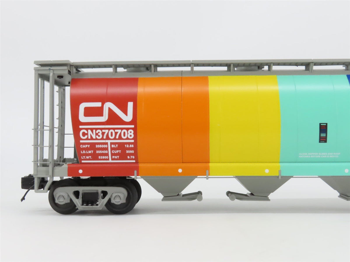 O Gauge 3-Rail MTH 20-97687 CN &quot;Rainbow&quot; 4-Bay Cylindrical Hopper #370708