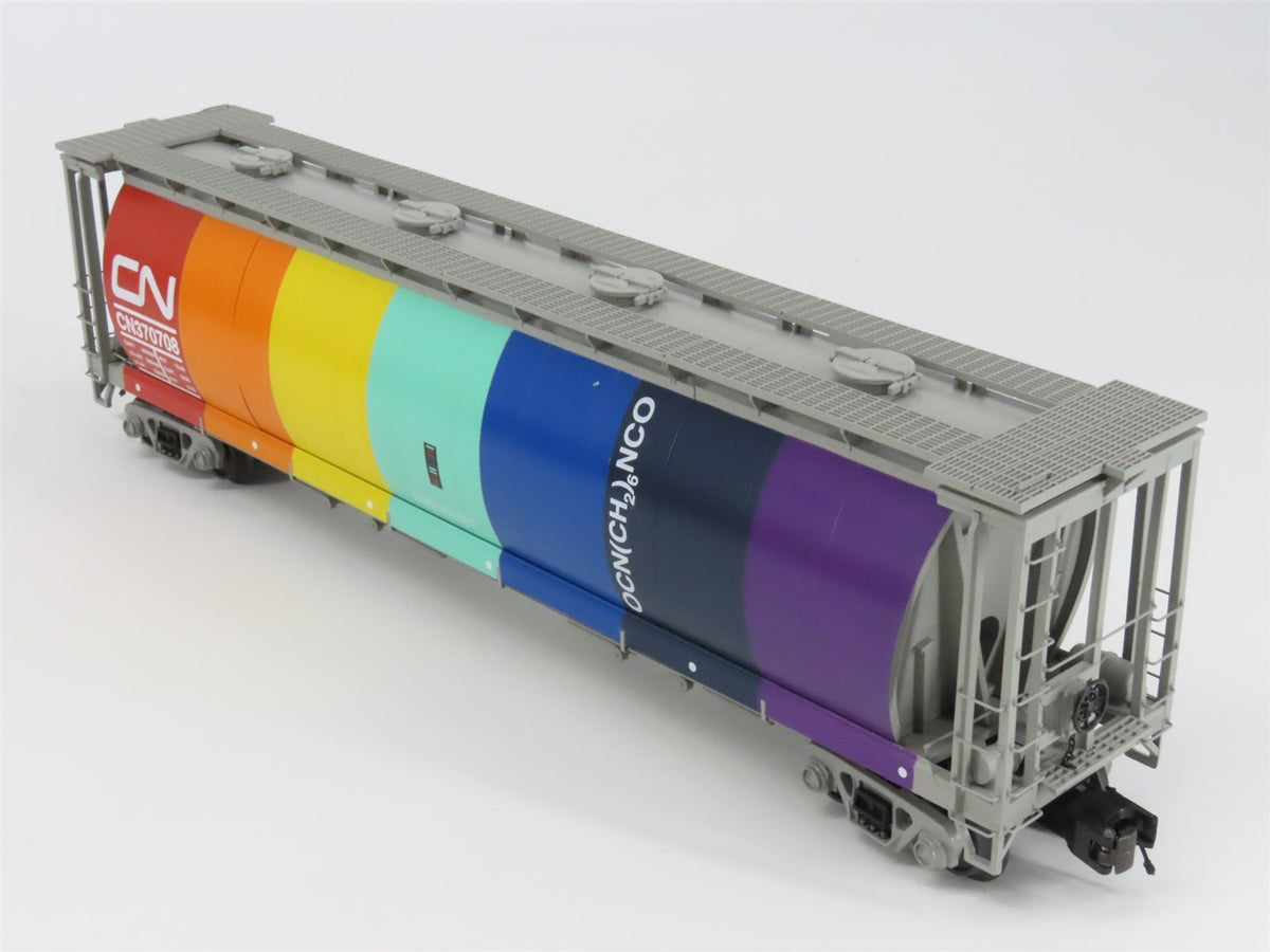 O Gauge 3-Rail MTH 20-97687 CN &quot;Rainbow&quot; 4-Bay Cylindrical Hopper #370708