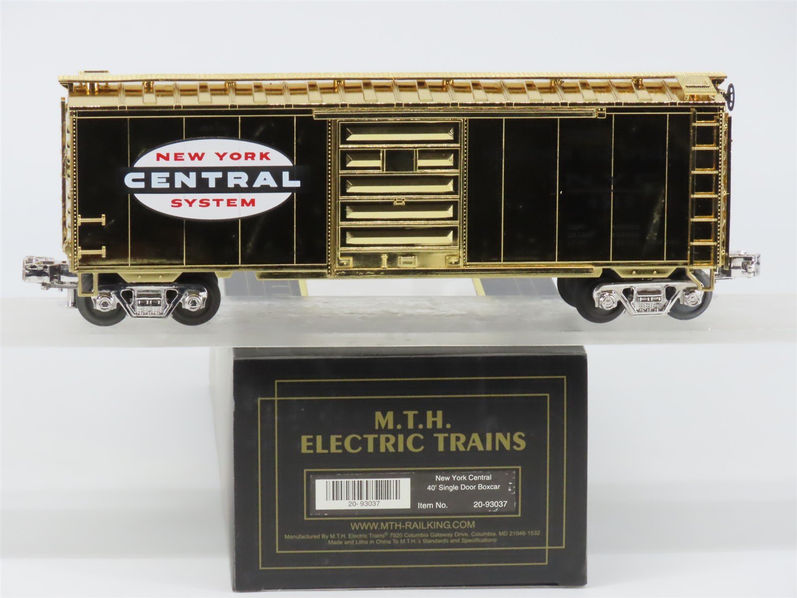 O Gauge 3-Rail MTH 20-93037 NYC Millennium Special 40' Box Car - Gold Plated