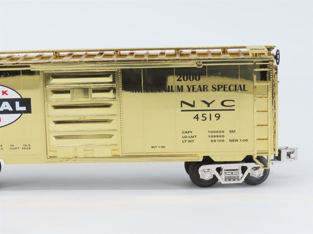 O Gauge 3-Rail MTH 20-93037 NYC Millennium Special 40&#39; Box Car - Gold Plated