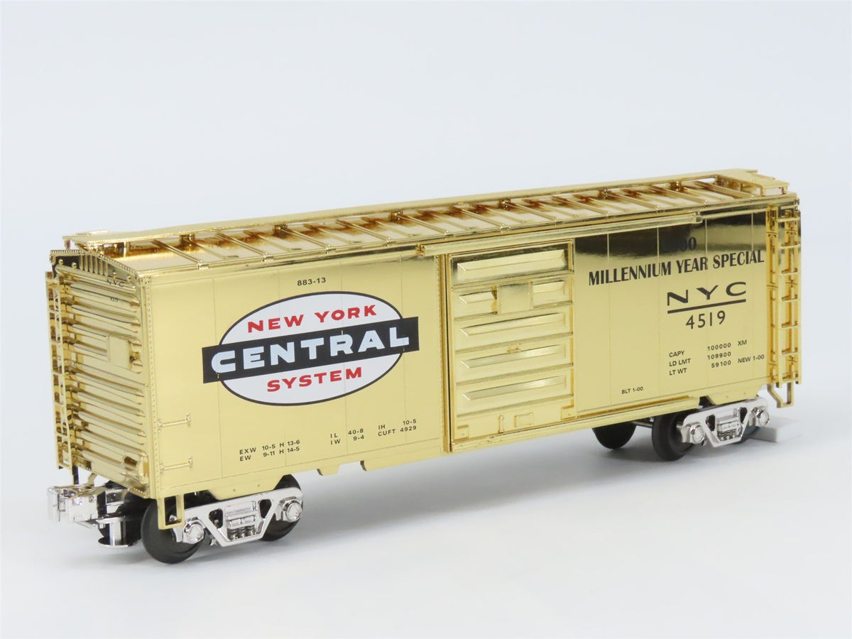 O Gauge 3-Rail MTH 20-93037 NYC Millennium Special 40&#39; Box Car - Gold Plated
