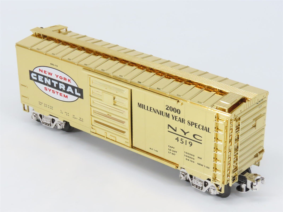 O Gauge 3-Rail MTH 20-93037 NYC Millennium Special 40&#39; Box Car - Gold Plated