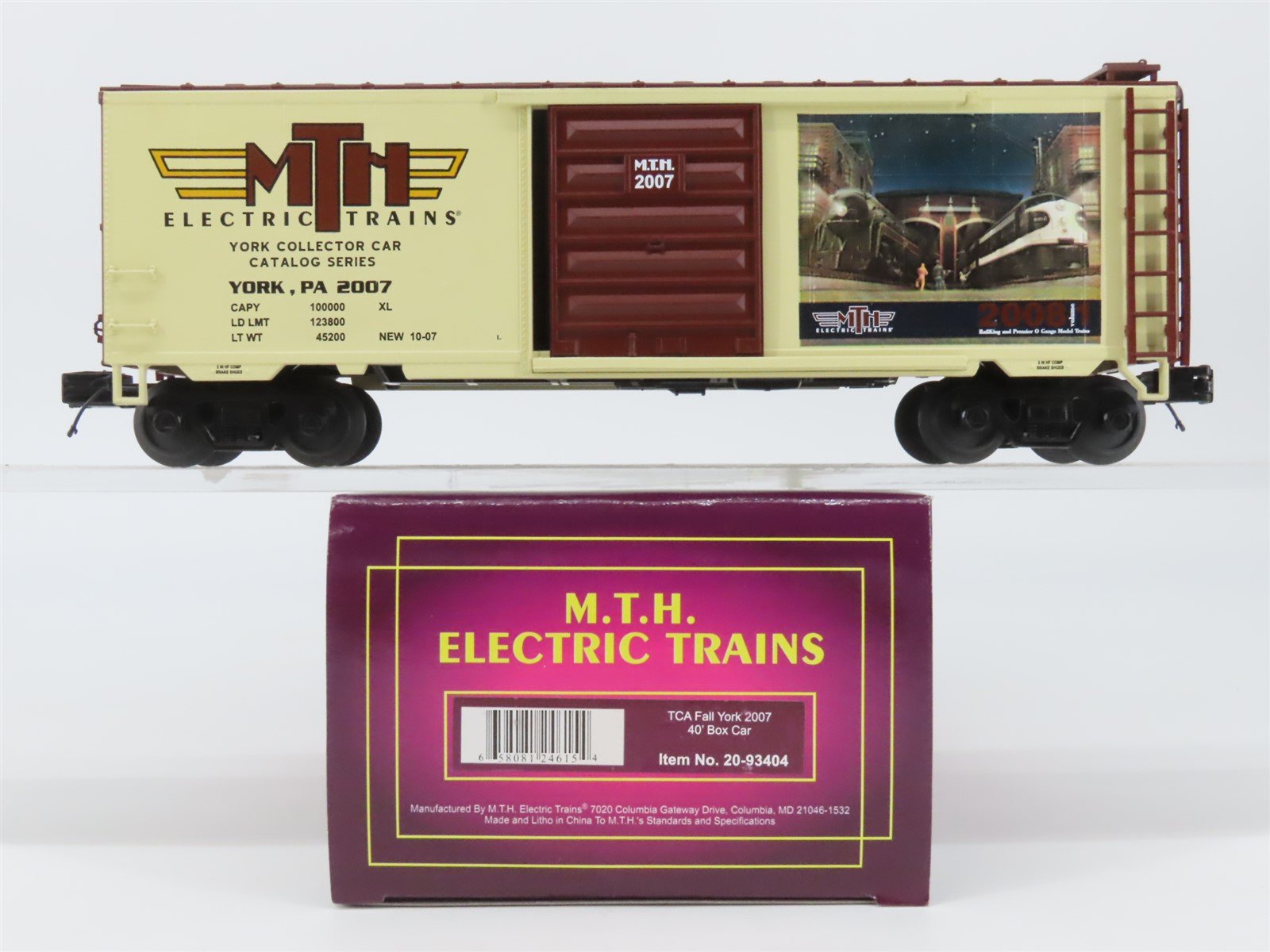 O Gauge 3-Rail MTH 20-93404 TCA Fall York 2007 40' Box Car