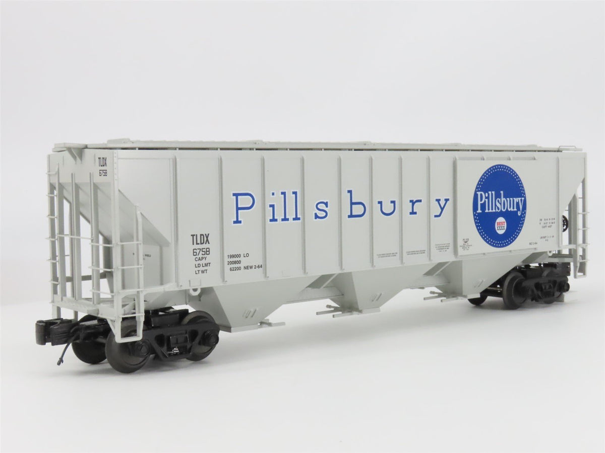 O Gauge 3-Rail MTH 20-97319 TLDX Pillsbury 3-Bay Covered Hopper #6758